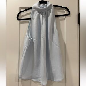 Babaton Aritzia Pale Blue Halter Sleeveless Top
